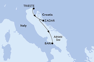 Trieste,Zadar,Bari