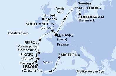 Spagna, Portogallo, Regno Unito, Francia, Svezia, Danimarca