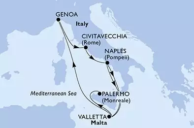 MSC GRANDIOSA - Itinerario di 8 notti partendo da NAPOLI il 08/04/2021 - Italia, Malta