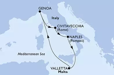 MSC GRANDIOSA - Itinerario di 5 notti partendo da NAPOLI il 08/04/2021 - Italia, Malta