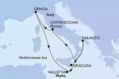 MSC SEASIDE - Itinerario di 7 notti partendo da GENOVA il 05/06/2021 - Italia, Malta
