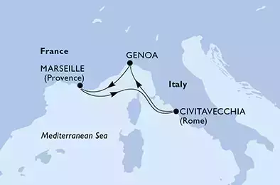 Genoa,Marseille,Civitavecchia,Genoa