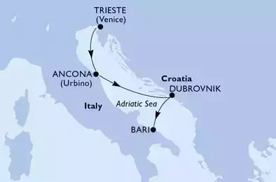 MSC SPLENDIDA - Itinerario di 3 notti partendo da TRIESTE il 12/06/2021 - Italia, Croazia