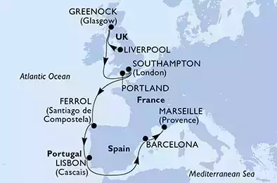 Regno Unito, Spagna, Portogallo, Francia