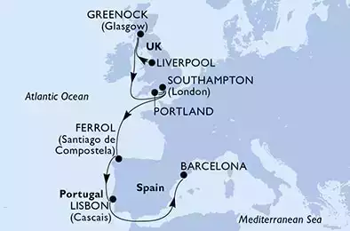 Regno Unito, Spagna, Portogallo