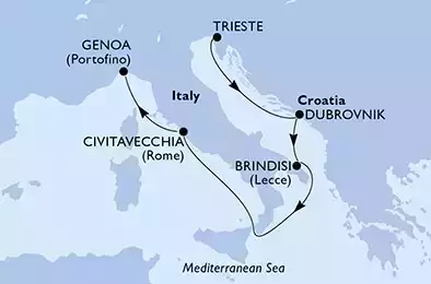 MSC SPLENDIDA - Itinerario di 6 notti partendo da TRIESTE il 25/09/2021 - Italia, Croazia