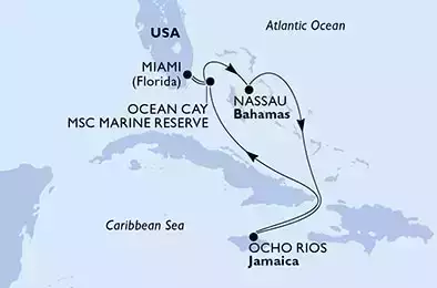 MSC MERAVIGLIA - Itinerario di 7 notti partendo da MIAMI, UNITED STATES il 18/09/2021 - USA, Bahamas, Giamaica