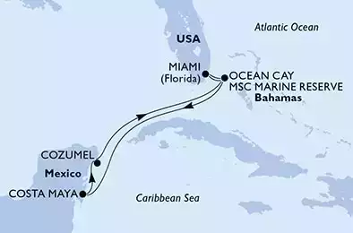 MSC MERAVIGLIA - Itinerario di 7 notti partendo da MIAMI, UNITED STATES il 09/10/2021 - USA, Bahamas, Messico