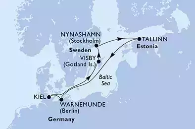 MSC SEAVIEW - Itinerario di 7 notti partendo da KIEL, GERMANY il 25/09/2021 - Germania, Svezia, Estonia