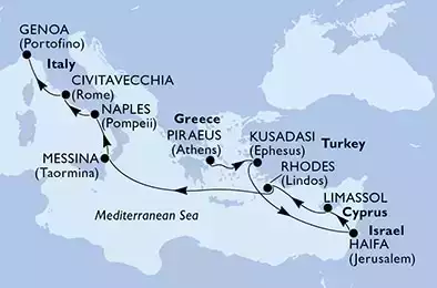 Grecia, Turchia, Israele, Cipro, Italia