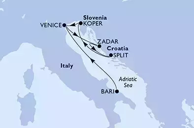 Bari,Venice,Zadar,Split,Koper,Venice