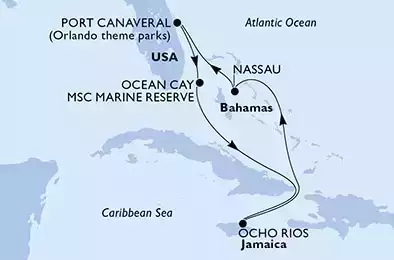 MSC DIVINA - Itinerario di 7 notti partendo da PORT CANAVERAL,  USA il 24/10/2021 - USA, Bahamas, Giamaica