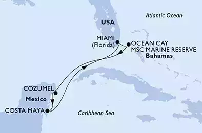 MSC MERAVIGLIA - Itinerario di 7 notti partendo da MIAMI, UNITED STATES il 06/11/2021 - USA, Bahamas, Messico