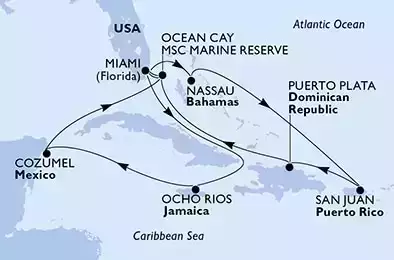 USA, Giamaica, Messico, Bahamas, Porto Rico, Repubblica Dominicana
