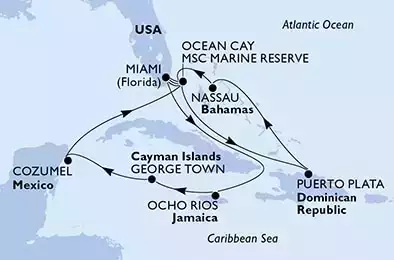 USA, Giamaica, Isole Cayman, Messico, Bahamas, Repubblica Dominicana