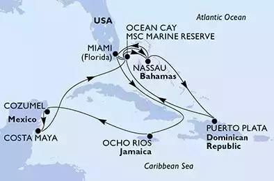 USA, Bahamas, Repubblica Dominicana, Giamaica, Messico