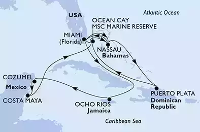USA, Giamaica, Messico, Bahamas, Repubblica Dominicana