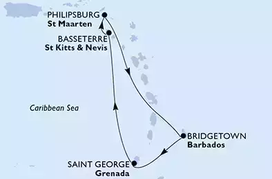 Bridgetown,Saint George,Basseterre,Philipsburg,Bridgetown