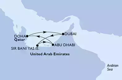 MSC VIRTUOSA - Itinerario di 7 notti partendo da DOHA,  QATAR il 02/12/2021 - Qatar, Emirati Arabi Uniti
