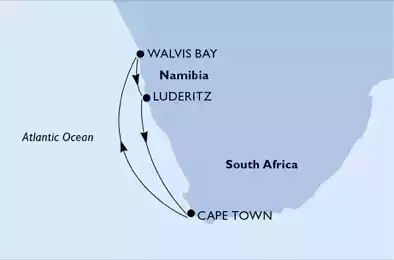 MSC SINFONIA - Itinerario di 7 notti partendo da CAPE TOWN, SOUTH AFRICA il 27/12/2022 - Cape Town,Walvis Bay,Luderitz,Cape Town