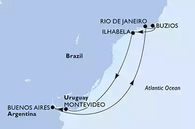 MSC MUSICA - Itinerario di 8 notti partendo da BUENOS AIRES, ARGENTINA il 07/03/2023 - Argentina, Brasile, Uruguay