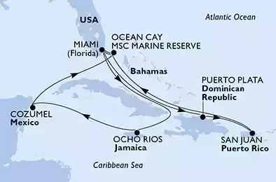 USA, Giamaica, Messico, Bahamas, Repubblica Dominicana, Porto Rico