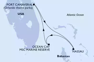 Port Canaveral,Nassau,Ocean Cay,Port Canaveral