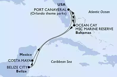 Port Canaveral,Ocean Cay,Ocean Cay,Port Canaveral,Ocean Cay,Ocean Cay,Belize City,Costa Maya,Port Canaveral
