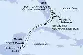 Port Canaveral,Ocean Cay,Ocean Cay,Port Canaveral,Nassau,Ocean Cay,Belize City,Costa Maya,Port Canaveral