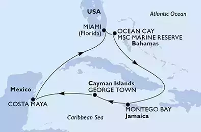 Miami,Ocean Cay,Montego Bay,George Town,Costa Maya,Miami