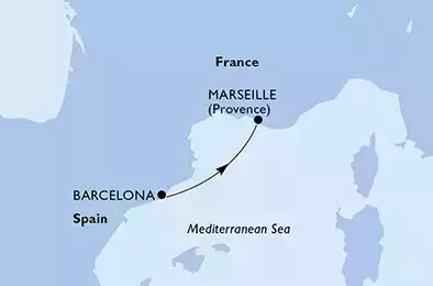 MSC MERAVIGLIA - Itinerario di 1 notti partendo da BARCELONA, SPAIN il 24/09/2022 - Spagna, Francia