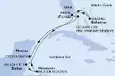 Miami,Nassau,Ocean Cay,Ocean Cay,Miami,Belize City,Isla de Roatan,Costa Maya,Ocean Cay,Miami