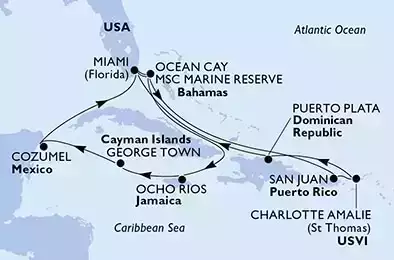 USA, Bahamas, Giamaica, Isole Cayman, Messico, Porto Rico, Isole Vergini (USA), Repubblica Dominicana