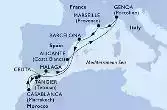 Genoa,Marseille,Barcelona,Tangier,Casablanca,Ceuta,Malaga,Alicante,Genoa