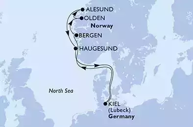 MSC PREZIOSA - Itinerario di 7 notti partendo da KIEL, GERMANY il 26/06/2022 - Germania, Norvegia