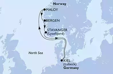 MSC PREZIOSA - Itinerario di 7 notti partendo da KIEL, GERMANY il 24/07/2022 - Germania, Norvegia