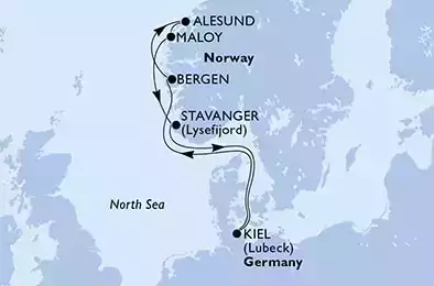 MSC PREZIOSA - Itinerario di 7 notti partendo da KIEL, GERMANY il 29/05/2022 - Germania, Norvegia