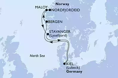 MSC PREZIOSA - Itinerario di 7 notti partendo da KIEL, GERMANY il 07/08/2022 - Germania, Norvegia
