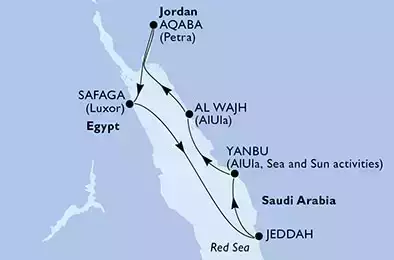 Jeddah,Yanbu,Al Wajh,Aqaba,Safaga,Jeddah