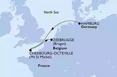 MSC PREZIOSA - Itinerario di 3 notti partendo da HAMBURG, GERMANY il 10/10/2022 - Hamburg,Cherbourg,Zeebrugge