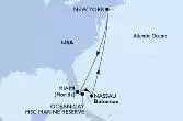 New York,Miami,Ocean Cay,Nassau,New York