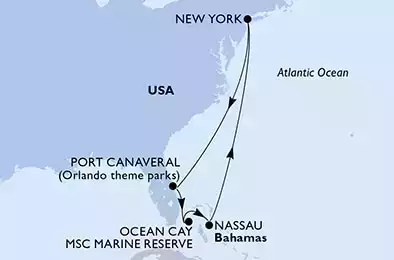 New York,Port Canaveral,Ocean Cay,Nassau,New York