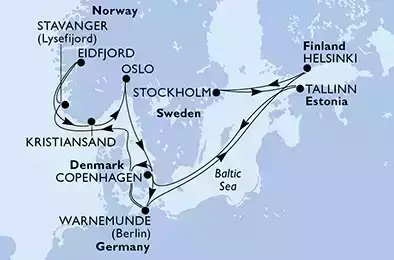 MSC POESIA - Itinerario di 14 notti partendo da COPENHAGEN, DENMARK il 25/06/2022 - Danimarca, Germania, Finlandia, Svezia, Estonia, Norvegia