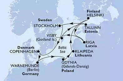 Danimarca, Germania, Polonia, Lituania, Finlandia, Lettonia, Svezia, Estonia