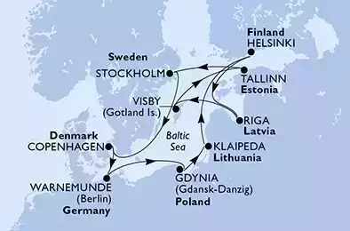 Germania, Polonia, Lituania, Finlandia, Lettonia, Svezia, Estonia, Danimarca