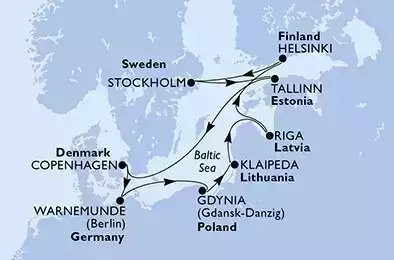 Danimarca, Germania, Polonia, Lituania, Lettonia, Finlandia, Svezia, Estonia