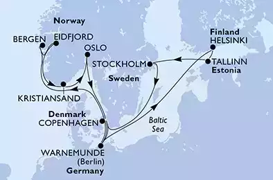 MSC POESIA - Itinerario di 14 notti partendo da COPENHAGEN, DENMARK il 06/08/2022 - Danimarca, Germania, Finlandia, Estonia, Svezia, Norvegia