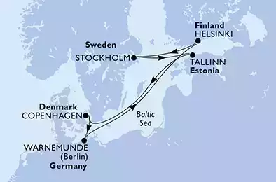 MSC POESIA - Itinerario di 7 notti partendo da WARNEMÜNDE, GERMANIA il 26/06/2022 - Germania, Finlandia, Svezia, Estonia, Danimarca