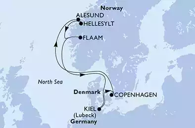 MSC GRANDIOSA - Itinerario di 7 notti partendo da COPENHAGEN, DENMARK il 26/06/2022 - Danimarca, Norvegia, Germania