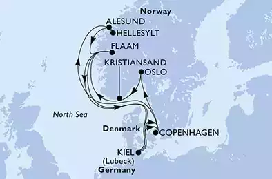 MSC GRANDIOSA - Itinerario di 14 notti partendo da COPENHAGEN, DENMARK il 21/08/2022 - Danimarca, Norvegia, Germania